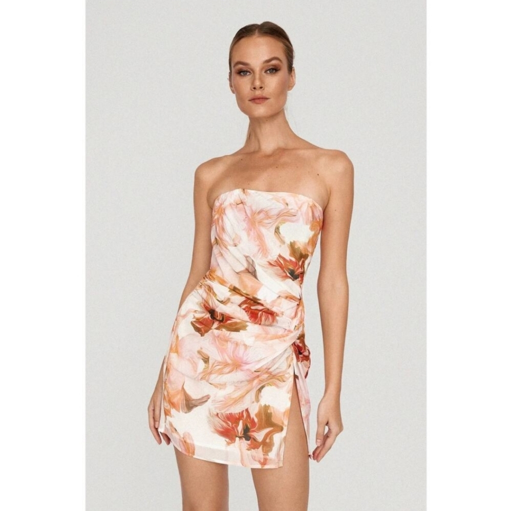 COPY - Sau Lee Hester Floral Strapless Mini Dress